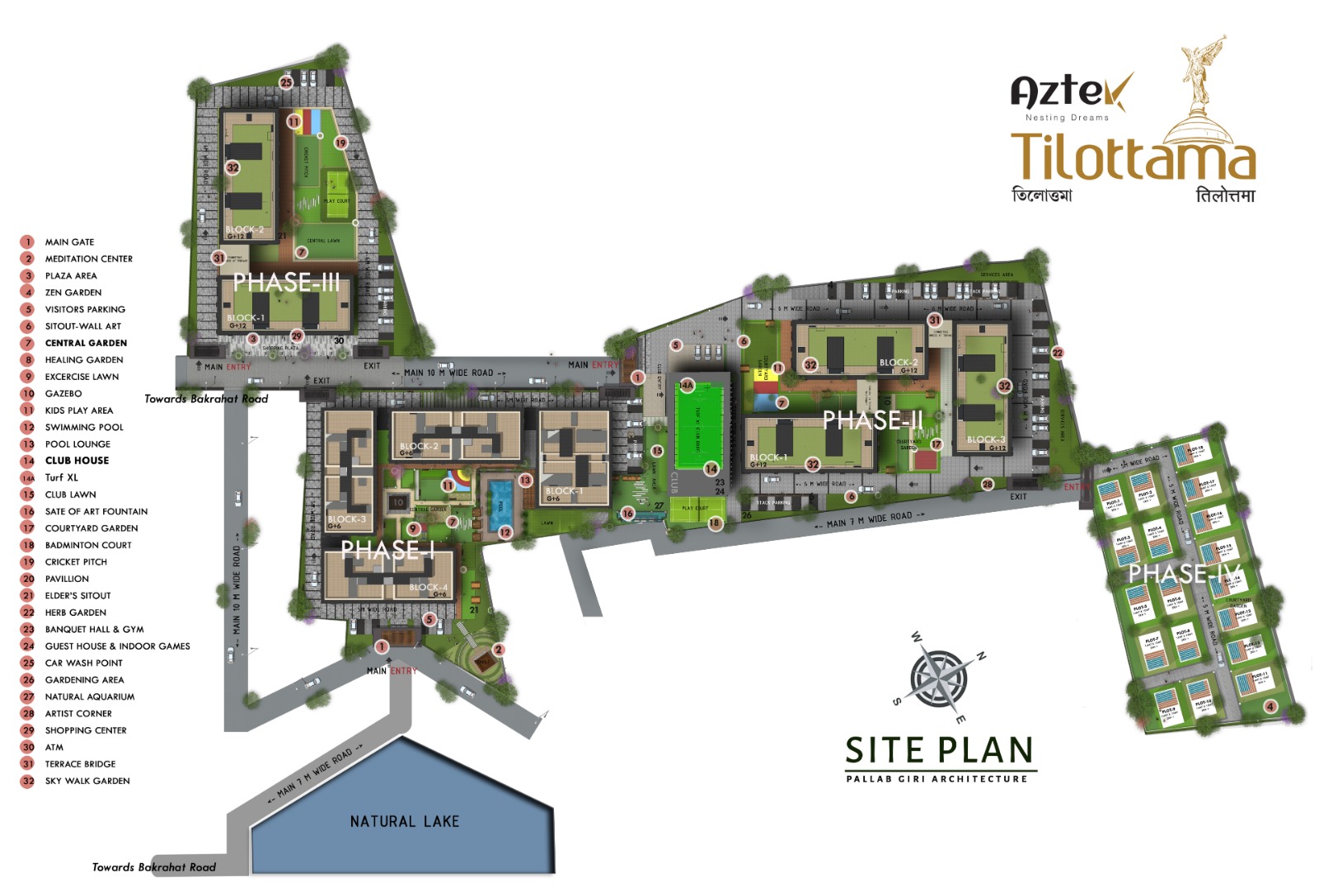 Aztek Tilottama — Site Plan, All Phases